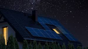 Pannello solare di notte